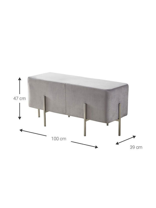 Stool For Living Room Upholstered with Velvet Lyrendal Gkri