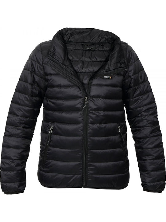 Women's Short Puffer Jacket for Winter Black