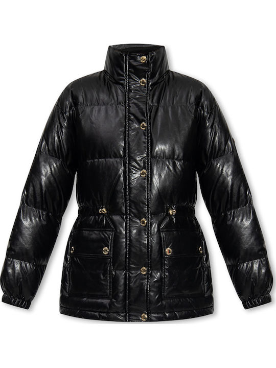 Women's Short Puffer Jacket for Winter Black