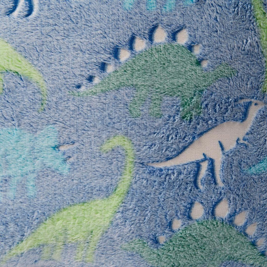 Heinner Decke Dino Leuchtend Hellblau 200x160cm