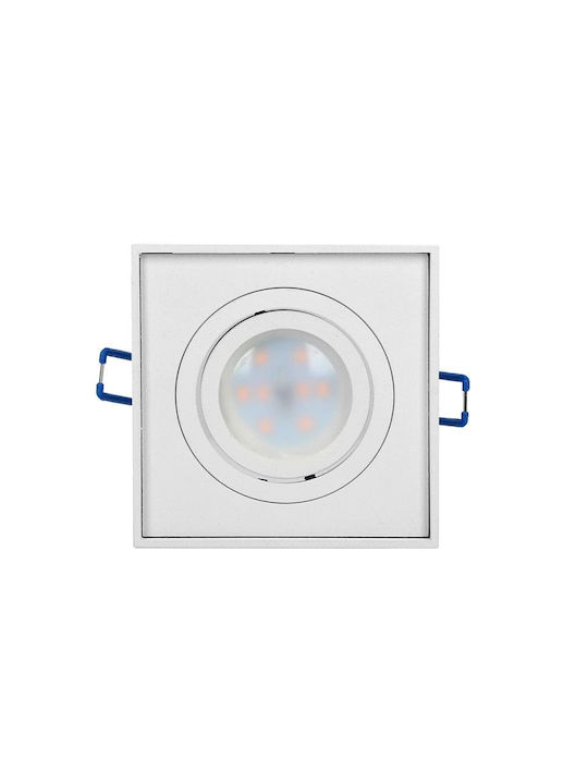 Redled Square Recessed Spot with Socket GU10 White 1pcs