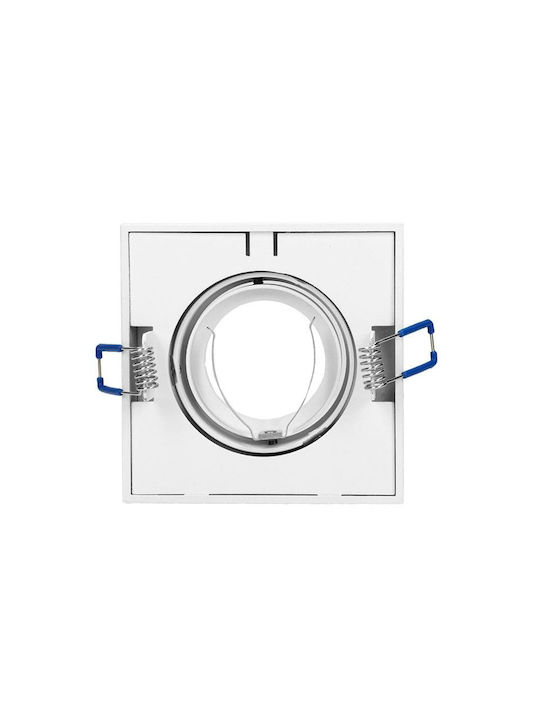 Redled Square Recessed Spot with Socket GU10 White 1pcs