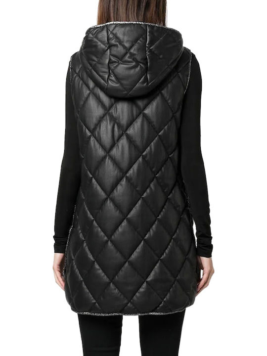 Women's Short Puffer Jacket for Winter Black
