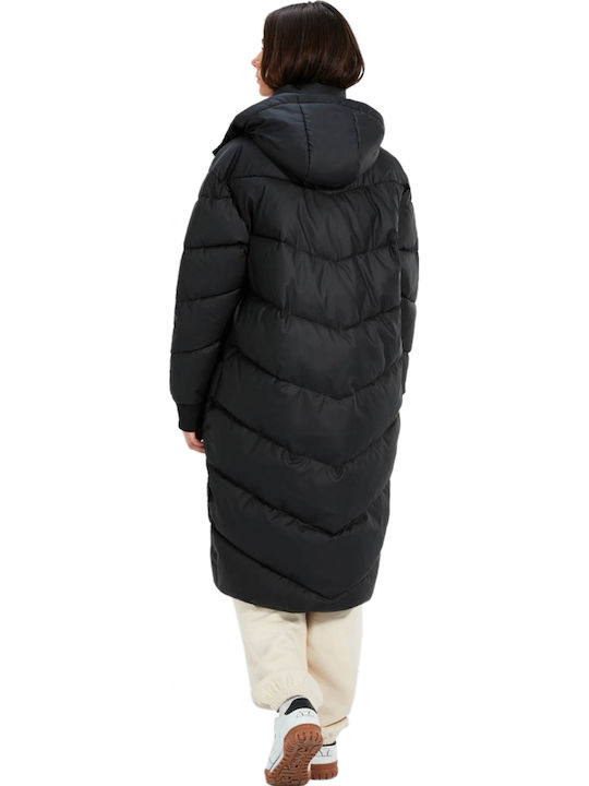 Cortese Lungă Jachetă de femei Puffer Negru