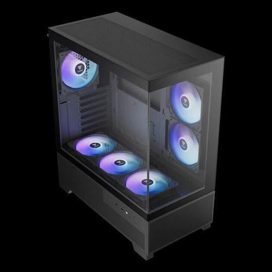 Gamdias AURA GC12 ARGB Gaming Midi Tower Computer Case with Side Window Black