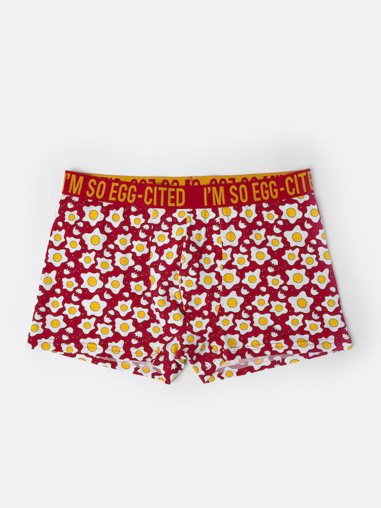 Men's Boxer Red with Patterns