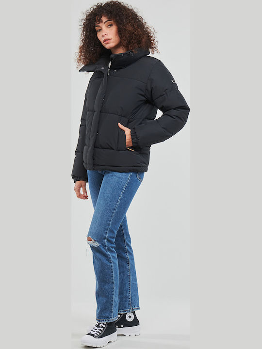 Winter Rebel Μακρύ Γυναικείο Puffer Μπουφάν Αδιάβροχο για Χειμώνα Μαύρο