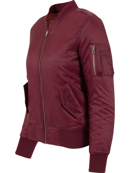 Kurz Damen Bomberjacke Burgundisch