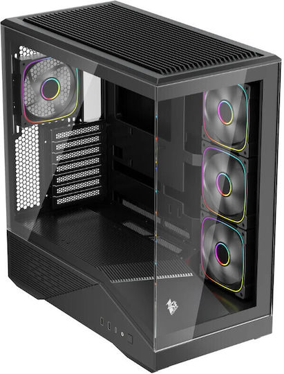 1STPLAYER GM7 Gaming Midi Tower Κουτί Υπολογιστή με Πλαϊνό Παράθυρο Μαύρο