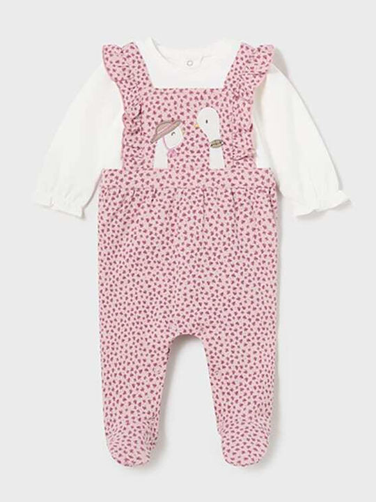 Mayoral Бебешко Боди Дълъг ръкав Baby Pink