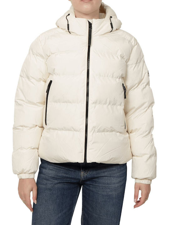 Scurtă Jachetă de femei Puffer Cream