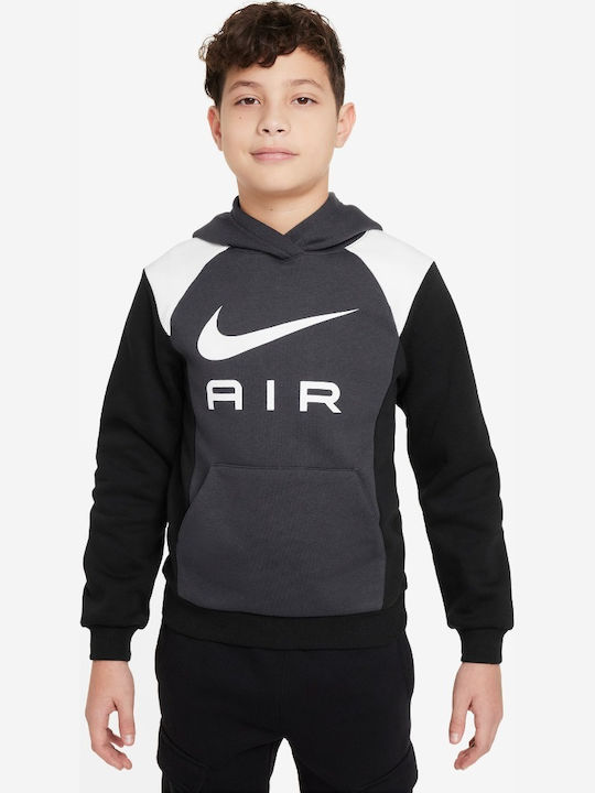 Nike Παιδικό Φούτερ με Κουκούλα και Τσέπες Γκρι K Air Po
