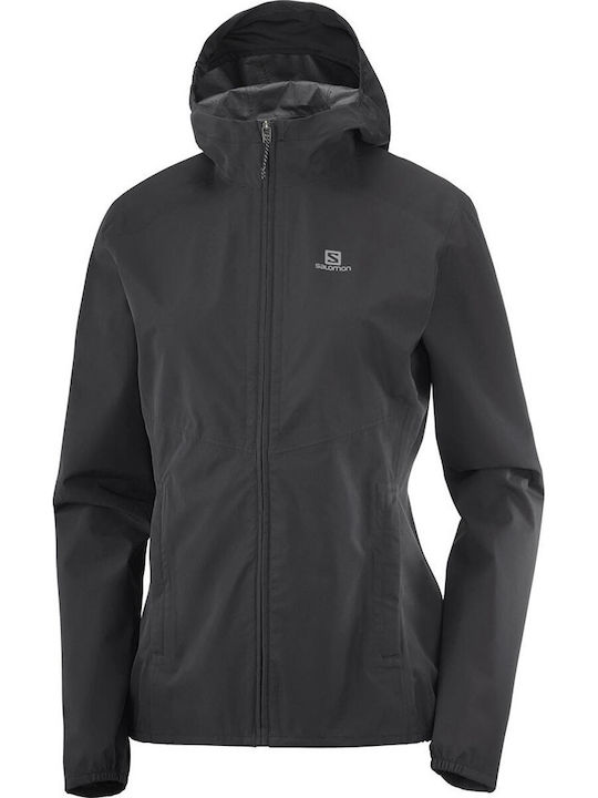Women's Running Short Sports Jacket Waterproof for Spring or Autumn Black