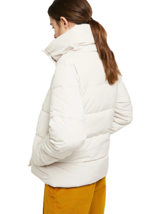 Kurz Damen Puffer Jacke für Winter Weiß