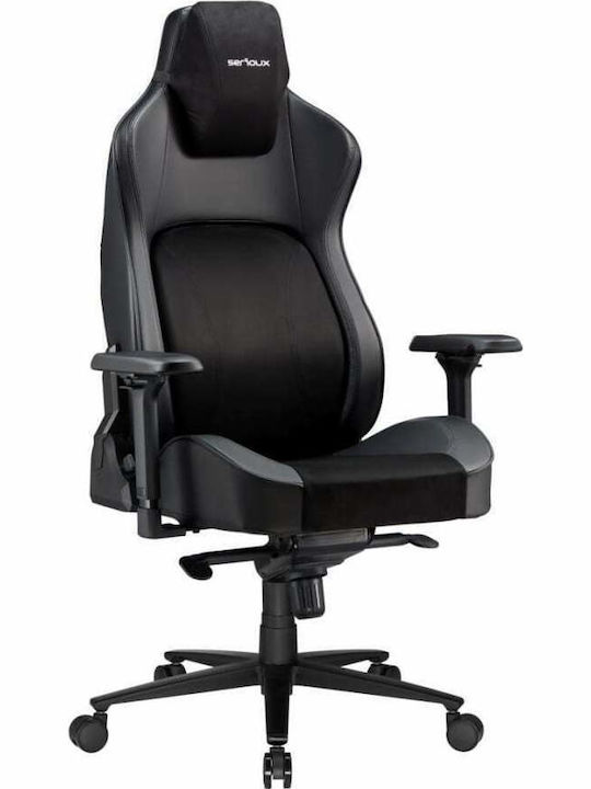 Serioux Prime Artificial Leather Gaming Chair with Adjustable Arms Gray