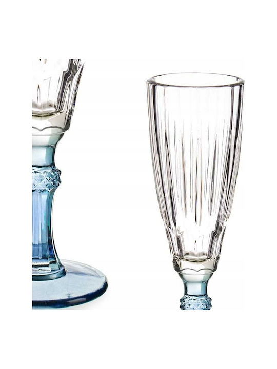 Vivalto Pahar de sampanie din Sticlă în Culoarea Albastru Pahar cu picior 170ml