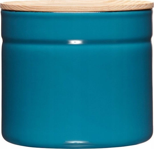Riess Vase Allgemeine Verwendung mit Deckel Hölzernes Blau 1300ml
