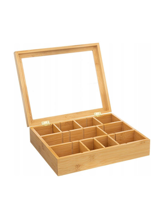 5Five Box for Tea with Lid Wooden Transparent