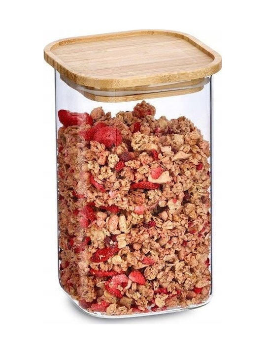 Zeller Vase General Use with Lid Glass Transparent 1400ml