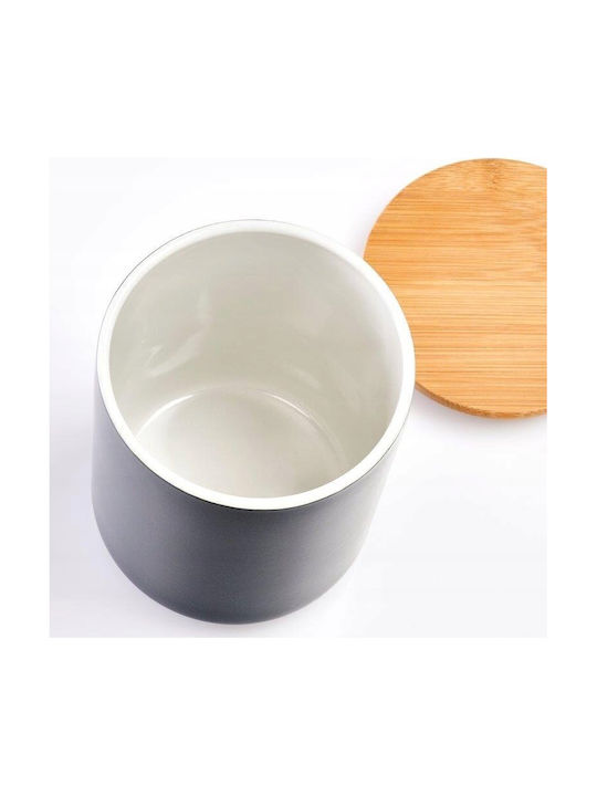 Zeller Vase General Use with Lid Ceramic Gray 650ml