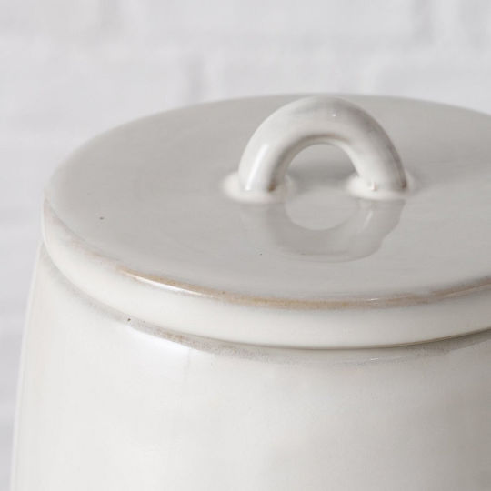 MSA Vase General Use with Lid made of Porcelain Beige 12x12x16cm