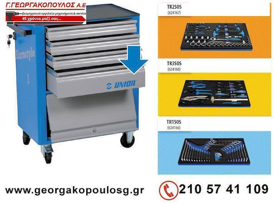 Unior 5000TUR Εργαλειοφόρος με 5 Συρτάρια και 141 Εργαλεία