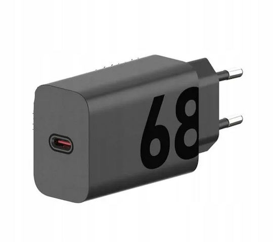 Motorola Φορτιστής Χωρίς Καλώδιο GaN με Θύρα USB-C 68W Μαύρος (TurboPower MC-682N )