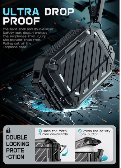 Supcase Unicorn Beetle Pro Θήκη Πλαστική / Σιλικόνης σε Μαύρο χρώμα για Apple AirPods Pro 3