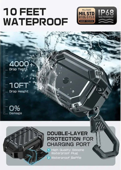 Supcase Unicorn Beetle Pro Θήκη Πλαστική / Σιλικόνης σε Μαύρο χρώμα για Apple AirPods Pro 3