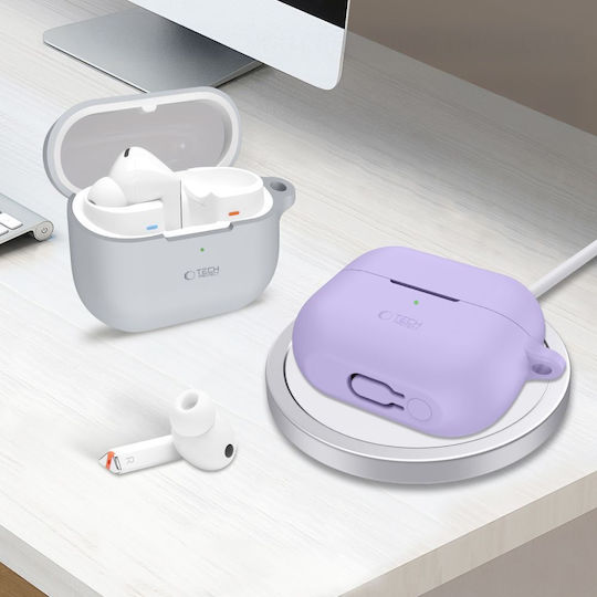 Tech-Protect Silicone Hook Θήκη Σιλικόνης με Γάντζο σε Μωβ χρώμα για Galaxy Buds3 Pro