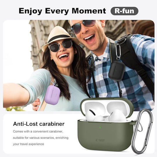 Tech-Protect Silikon Haken Tasche in Grauer Farbe für Apple AirPods Pro 3