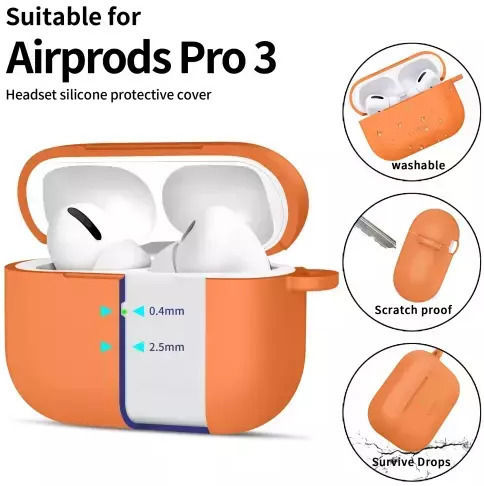Tech-Protect Silicone Hook Θήκη Σιλικόνης με Γάντζο σε Μπεζ χρώμα για Apple AirPods Pro