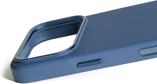 Mujjo Back Cover Δερμάτινο 1mm Μπλε (iPhone 17 Pro)