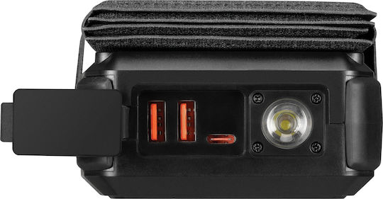 Sandberg 5-Panel Solar Power Bank 27000mAh with 2 USB-A Ports and USB-C Port Black