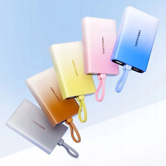 Vention Power Bank 10000mAh 22.5W with USB-A Port and USB-C Port Gold