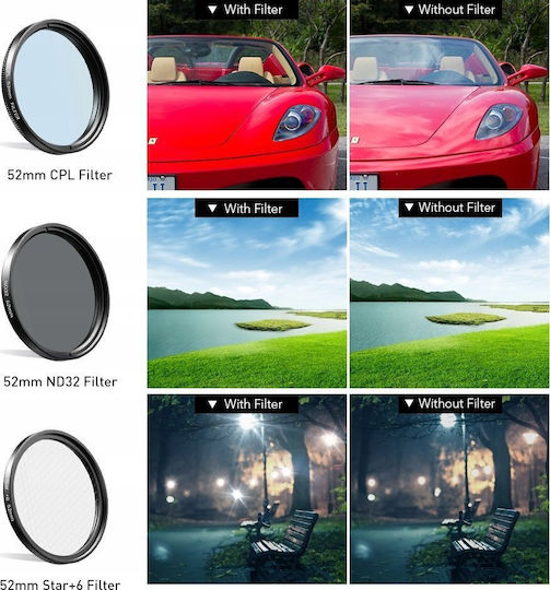 Apexel 7-in-1 Filter Set Phone Camera Filters Apl-52uv-7f