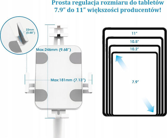 Manhattan Anti-theft Βάση Tablet Γραφείου σε Λευκό χρώμα