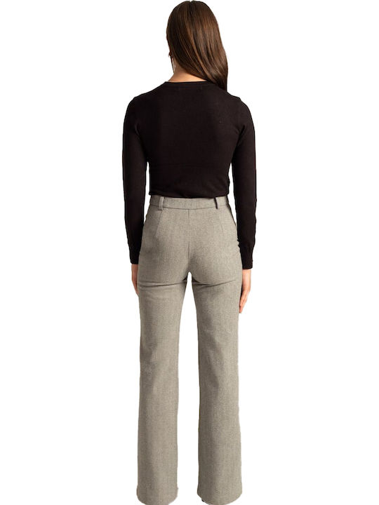 Romina Women's Fabric Trousers Regular Fit Salmon