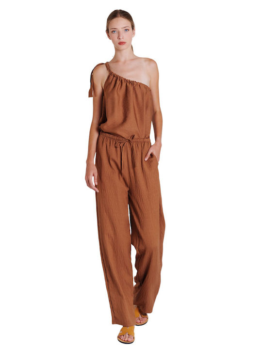 Pants Women's Fabric Trousers with Elastic Loose Fit Noir