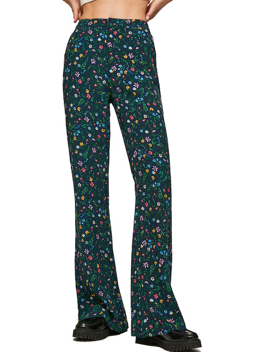 Fiorella Damen Stoff Hose Schlag in Bootcut Passform Blumen Dulwich