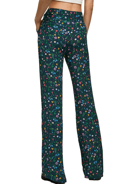 Fiorella Damen Stoff Hose Schlag in Bootcut Passform Blumen Dulwich