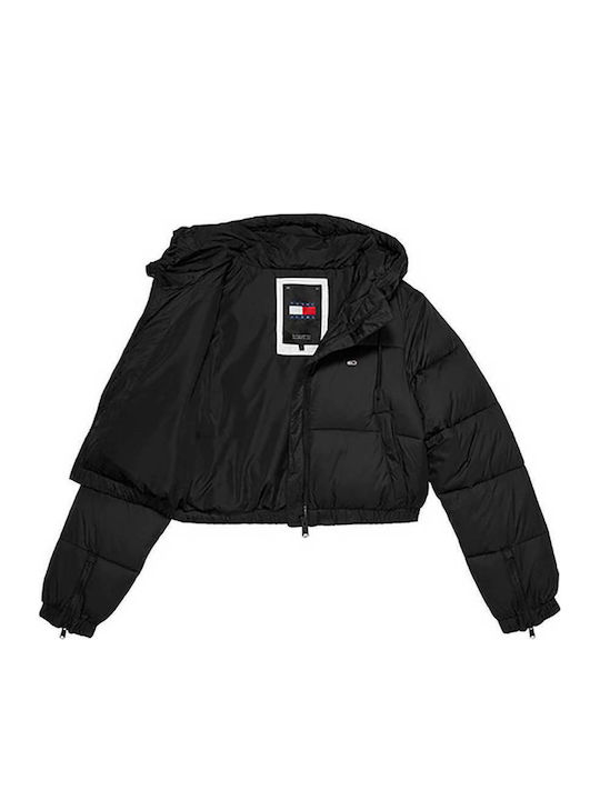 Zuschneiden Damen Puffer Jacke für Winter Black