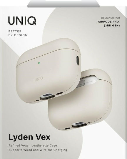 Uniq Lyden Case Leather in Beige color for Apple AirPods Pro 3