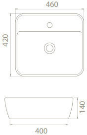 Cerastyle Επικαθήμενος Νιπτήρας Πορσελάνης 46x42x14cm Γκρι Ματ