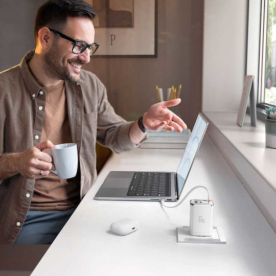 Mcdodo Charger GaN with USB-A Port and USB-C Port and Cable USB-C 67W Power Delivery Whites (FreeGo CH-4103)
