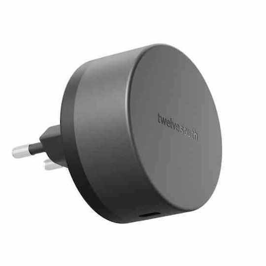 Twelve South Безжично зарядно Qi2 с USB-C порт 35W Power Delivery Черен (PowerBug)