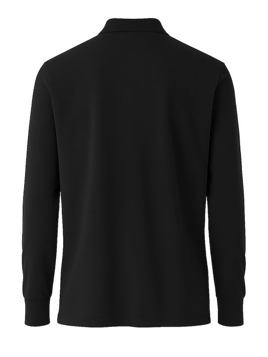 Polo Langarmbluse Schwarz