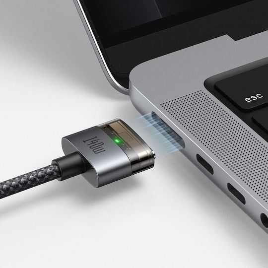 Mcdodo Магнитен / LED USB 2.0 Кабел USB-C мъжки - Magsafe 3 140W Черен 2м
