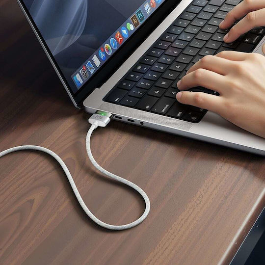 Mcdodo Magnetisch / LED USB 2.0 Kabel USB-C männlich - Magsafe 3 140W Weiß 2m