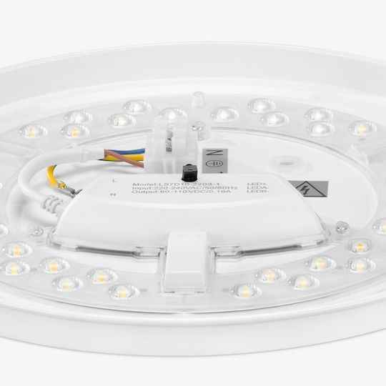 Navaris Plafonieră de Tavan Baie 35.2buc Albă cu LED Integrat și Telecomandă